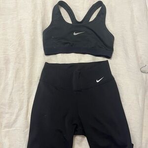 Nike Black Sports Bra and Biker Short Set